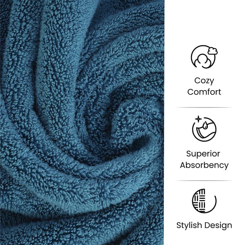 Buy Hand & Face Towels - Micro Cotton Soft Serenity Solid Face Towel (Blue) - Set Of Four at Vaaree online
