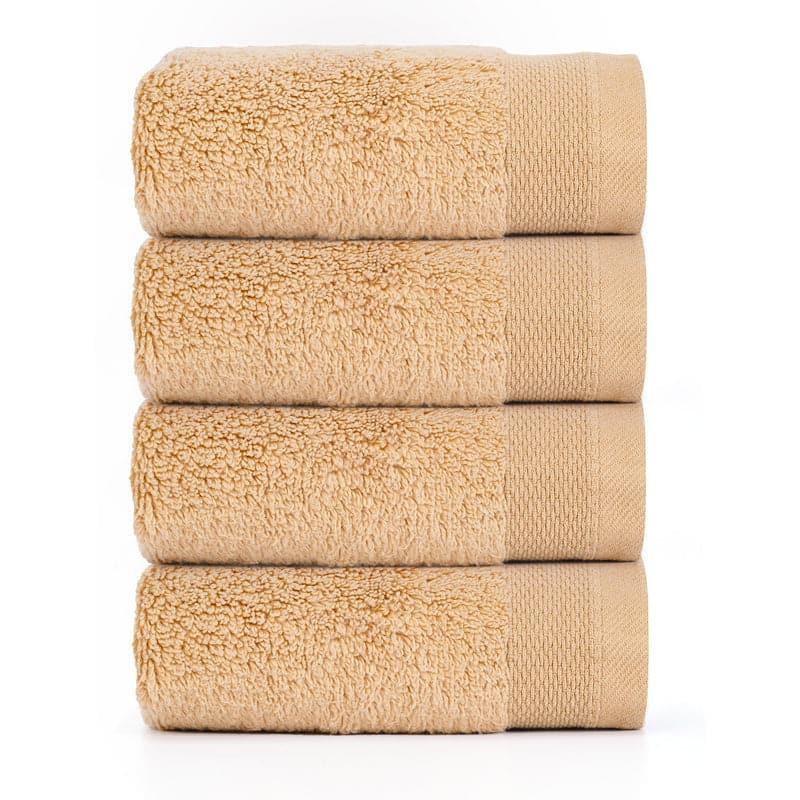 Buy Hand & Face Towels - Micro Cotton Soft Serenity Solid Face Towel (Buff) - Set Of Four at Vaaree online