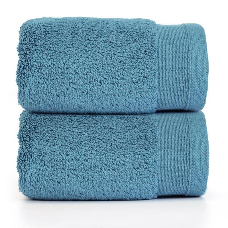 Buy Micro Cotton Soft Serenity Solid Hand Towel (Blue) - Set Of Two Hand & Face Towels from Vaaree