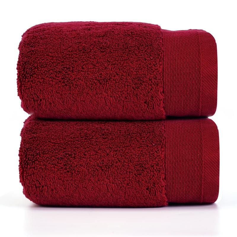 Buy Micro Cotton Soft Serenity Solid Hand Towel (Red) - Set Of Two Hand & Face Towels from Vaaree