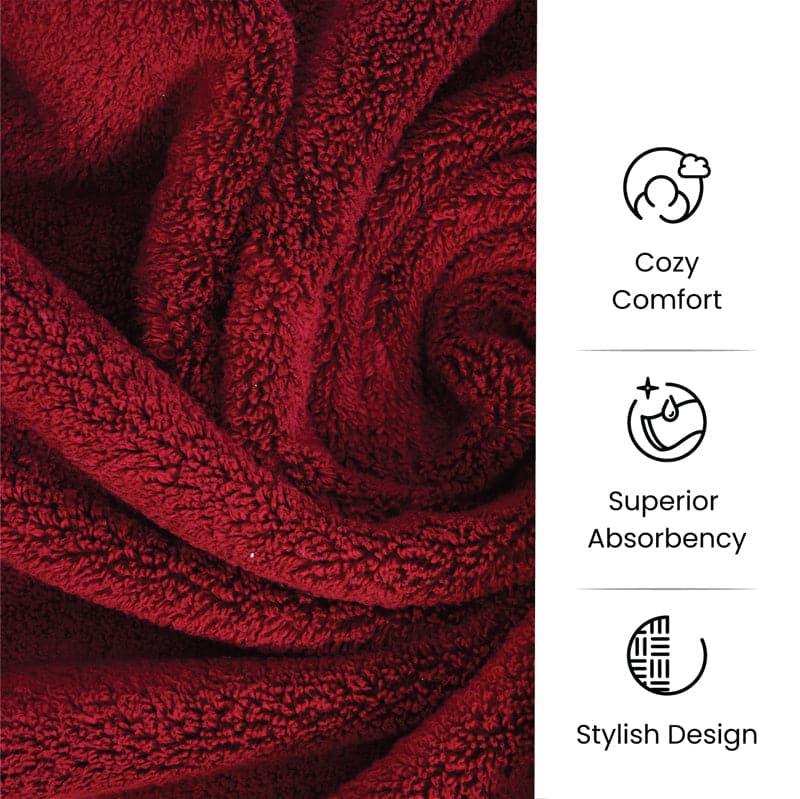 Buy Micro Cotton Soft Serenity Solid Hand Towel (Red) - Set Of Two Hand & Face Towels from Vaaree