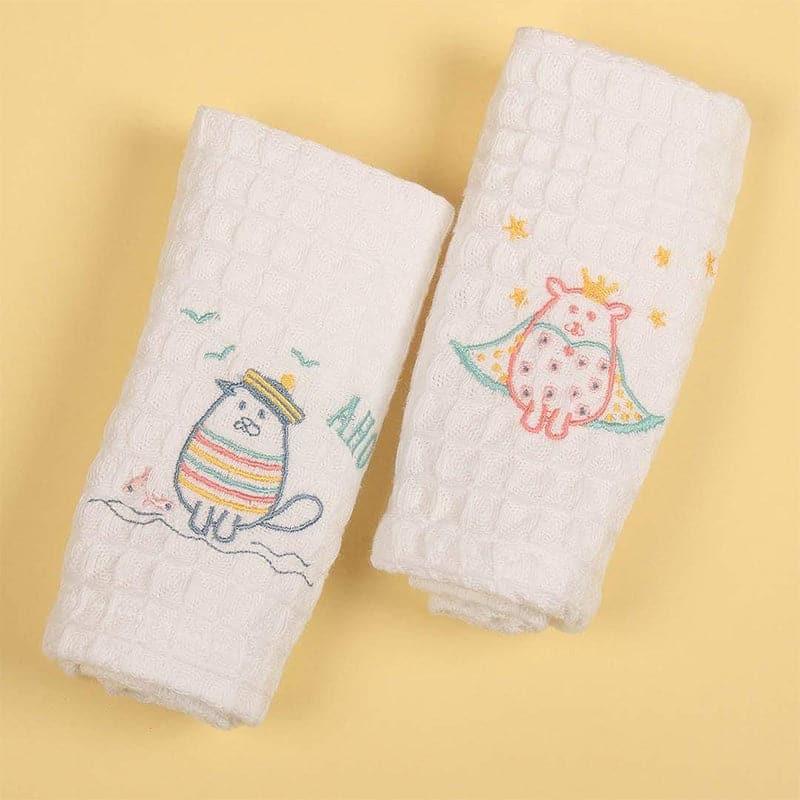 Hand & Face Towels - Mr & Mrs Waffle Face Towel - Set Of Two
