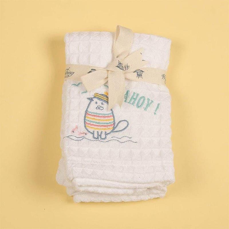 Hand & Face Towels - Mr & Mrs Waffle Face Towel - Set Of Two