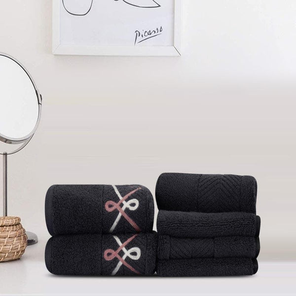 Buy Plush Wrap Towel (Slate Grey) - Six Piece Set Hand & Face Towels from Vaaree