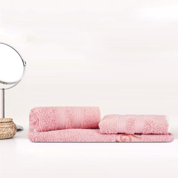 Buy Hand & Face Towels - Zen Zest Towel (Pink) - Set Of Three at Vaaree online