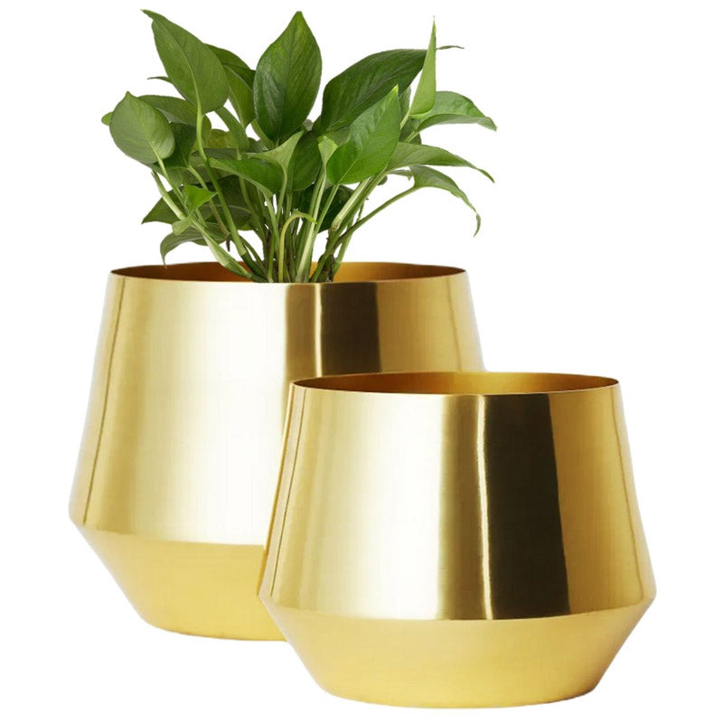 Buy Arrota Gold Planter - Set Of Two Pots & Planters from Vaaree