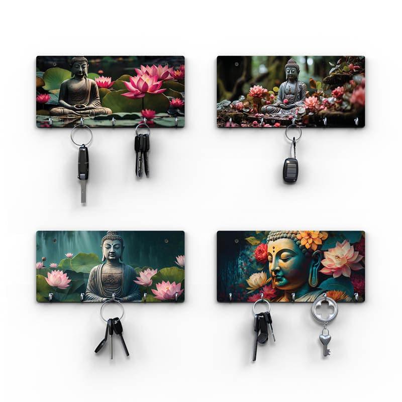 Buy Buddha Bliss Key Holder - Set Of Four Hooks & Key Holders from Vaaree