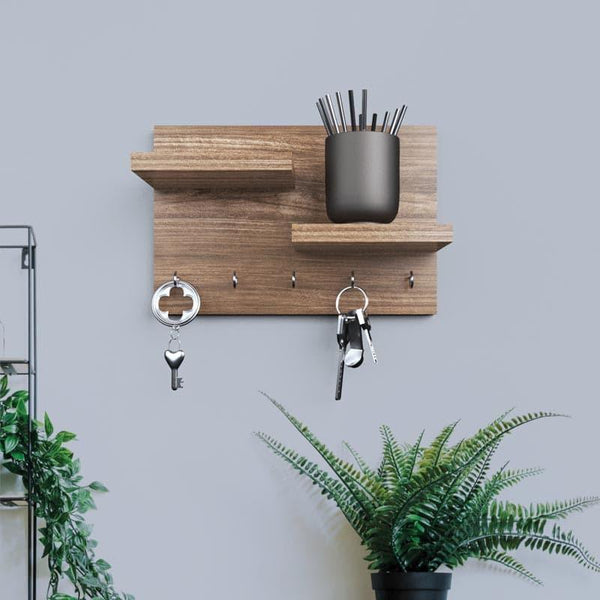 Hooks & Key Holders - Gala Wall Shelf - Dark Oak