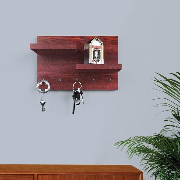 Hooks & Key Holders - Gala Wall Shelf - Maroon