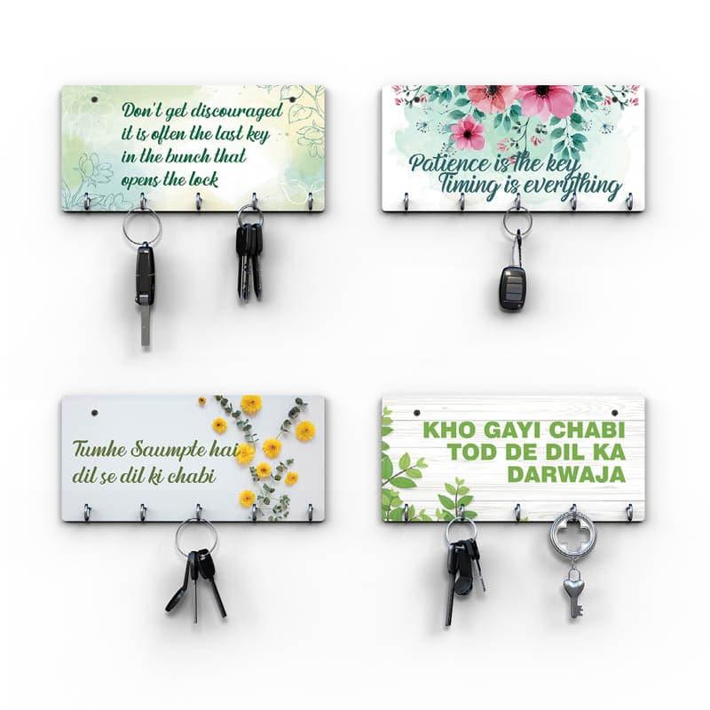 Hooks & Key Holders - Inspire Flora Key Holder - Set Of Four