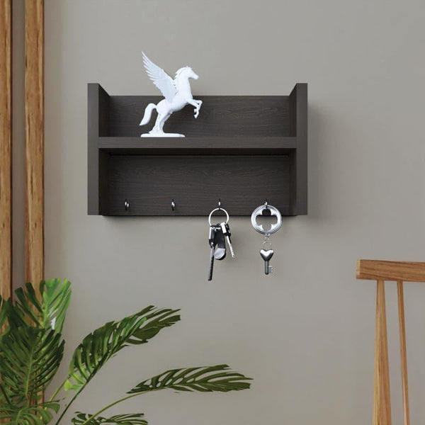 Hooks & Key Holders - Rumi Wall Shelf - Dark Brown