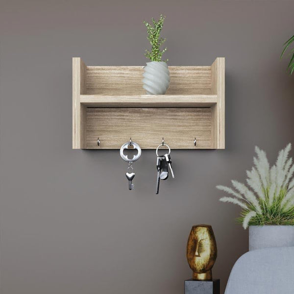 Hooks & Key Holders - Rumi Wall Shelf - Light Oak