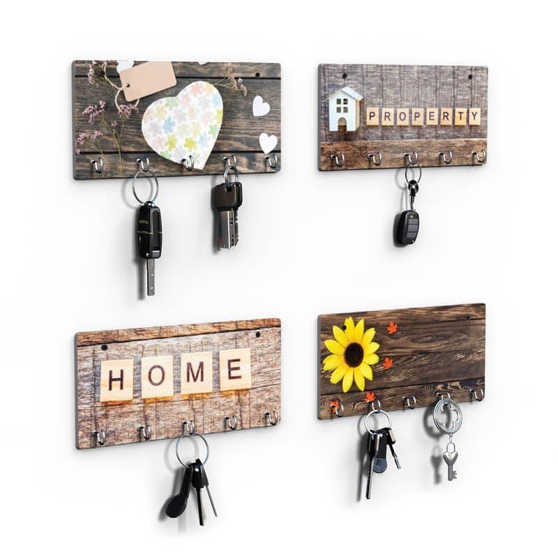 Buy Sweet Home Key Holder - Set Of Four Hooks & Key Holders from Vaaree