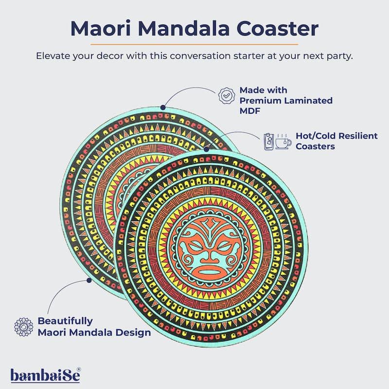 Buy Koa Maori Mandala Trivet - Set Of Four Hot Mats from Vaaree