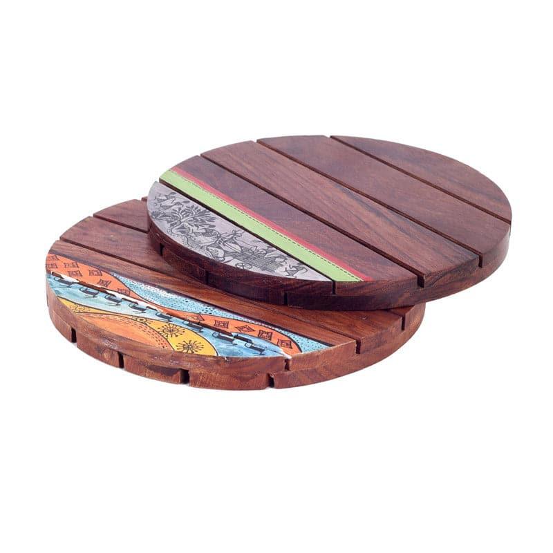 Buy Shonala Wooden Trivet - Set Of Two Hot Mats from Vaaree