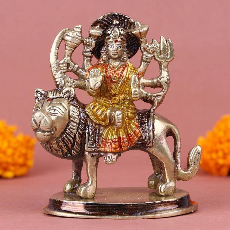 Buy Brass Sherwali Mata Brass Idol Idols & Sets from Vaaree