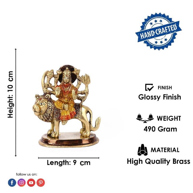 Buy Brass Sherwali Mata Brass Idol Idols & Sets from Vaaree