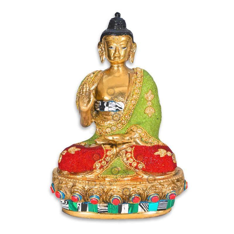 Idols & Sets - Colourful Gautam Buddha Brass Idol