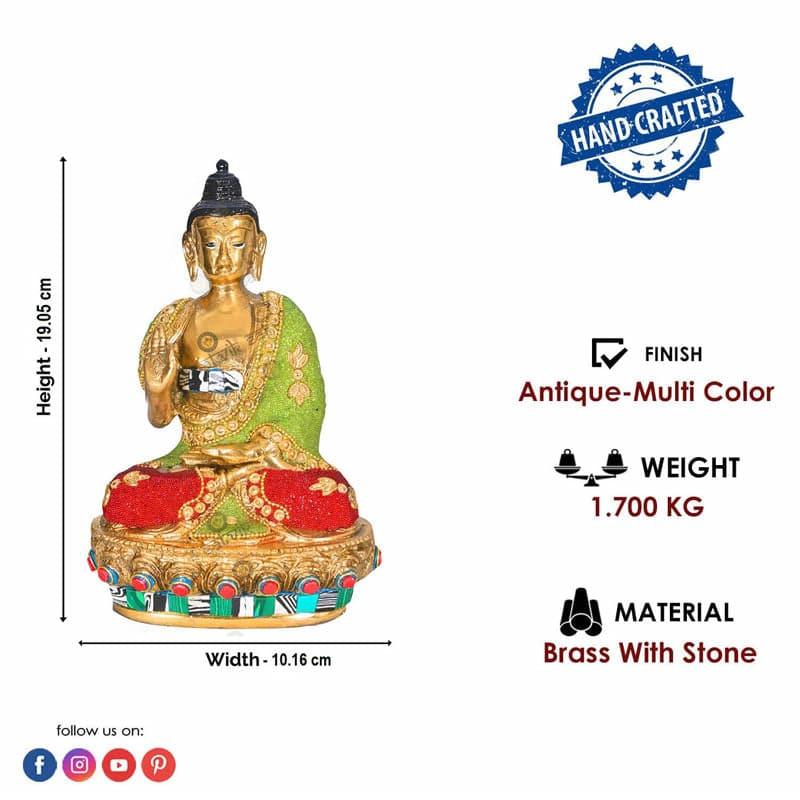 Buy Colourful Gautam Buddha Brass Idol Idols & Sets from Vaaree