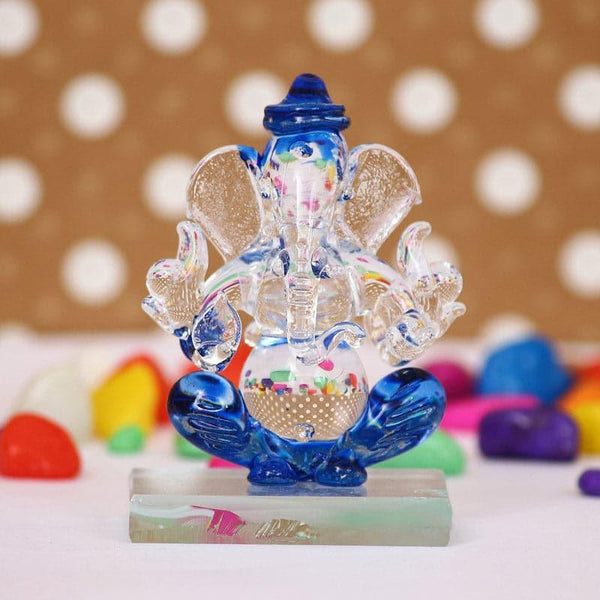 Idols & Sets - Crystal Ganesha Showpiece - Dark Blue
