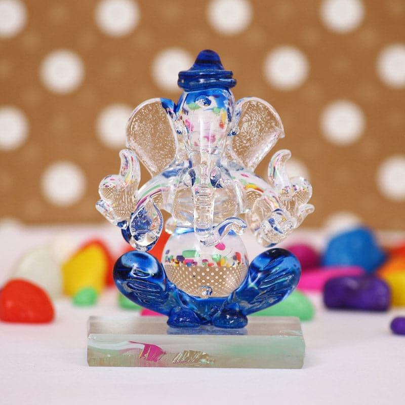 Buy Crystal Ganesha Showpiece - Dark Blue Idols & Sets from Vaaree