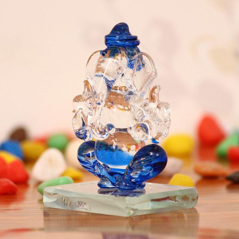 Buy Crystal Ganesha Showpiece - Dark Blue Idols & Sets from Vaaree