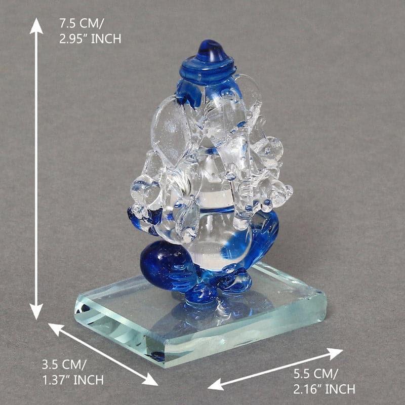 Buy Idols & Sets - Crystal Ganesha Showpiece - Dark Blue at Vaaree online