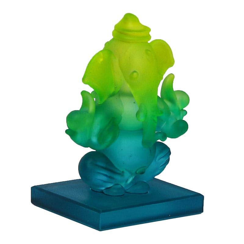 Idols & Sets - Crystal Ganesha Showpiece - Green & Blue