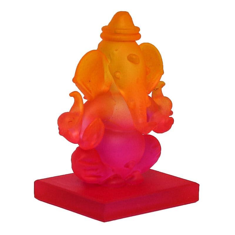 Buy Crystal Ganesha Showpiece - Orange & Pink Idols & Sets from Vaaree