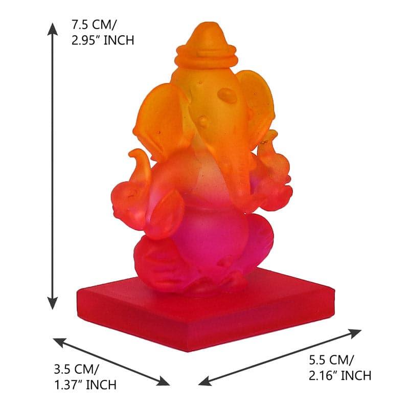 Buy Crystal Ganesha Showpiece - Orange & Pink Idols & Sets from Vaaree