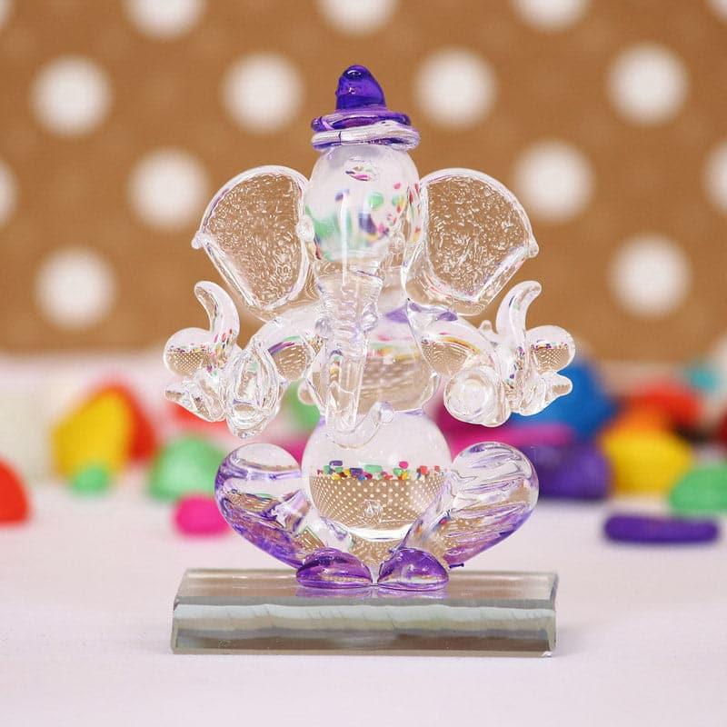 Buy Crystal Ganesha Showpiece - Purple Idols & Sets from Vaaree