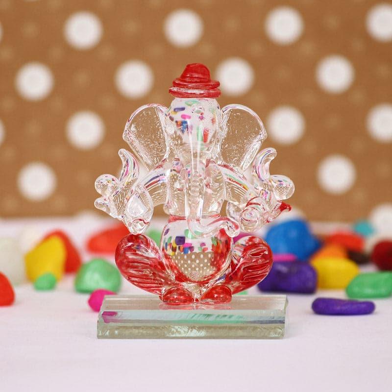 Buy Crystal Ganesha Showpiece - Red Idols & Sets from Vaaree