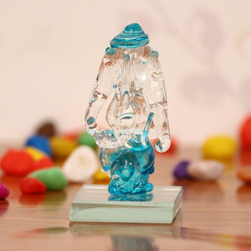 Buy Idols & Sets - Crystal Ganesha Showpiece - Sky Blue at Vaaree online