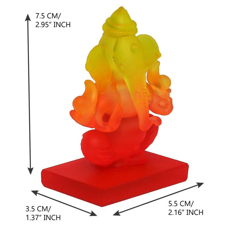 Buy Crystal Ganesha Showpiece - Yellow & Red Idols & Sets from Vaaree