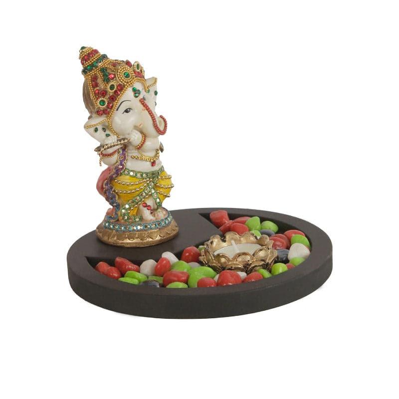 Buy Idols & Sets - Dancing Ganesha With Tealight Candle Holder at Vaaree online