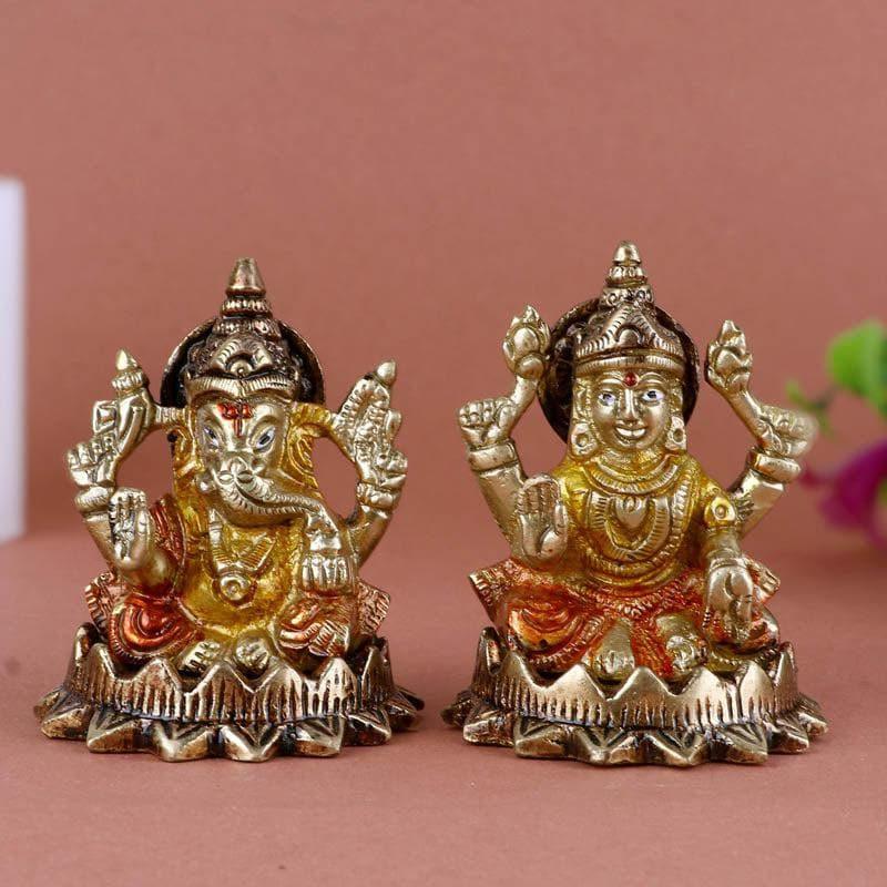 Buy Devotional Lakshmi Ganesha Brass Idol Idols & Sets from Vaaree