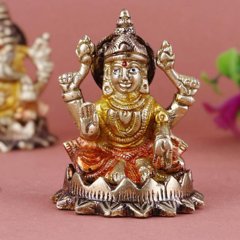 Buy Devotional Lakshmi Ganesha Brass Idol Idols & Sets from Vaaree