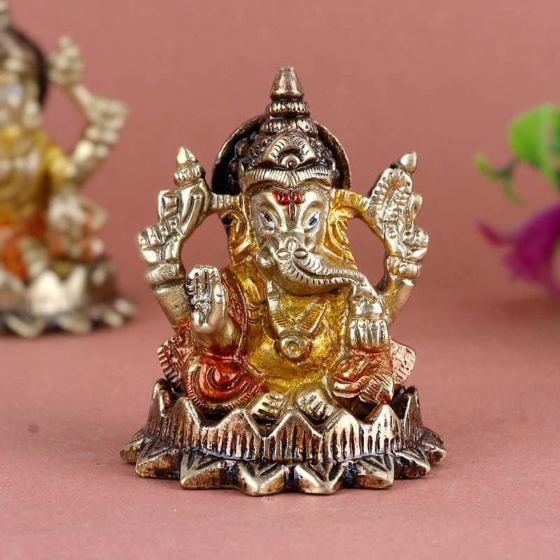 Buy Devotional Lakshmi Ganesha Brass Idol Idols & Sets from Vaaree