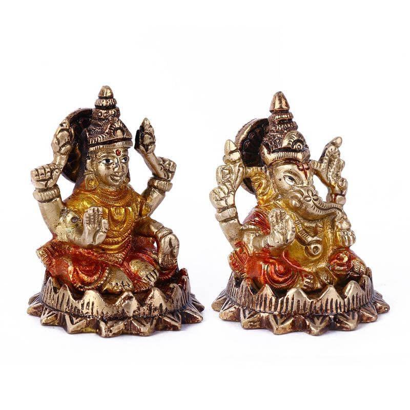 Buy Devotional Lakshmi Ganesha Brass Idol Idols & Sets from Vaaree