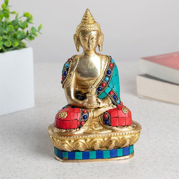 Buy Idols & Sets - Dharmachakra Buddha Showpiece at Vaaree online