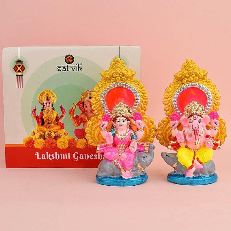 Idols & Sets - Divine Aura Lakshmi Ganesha Idol Set