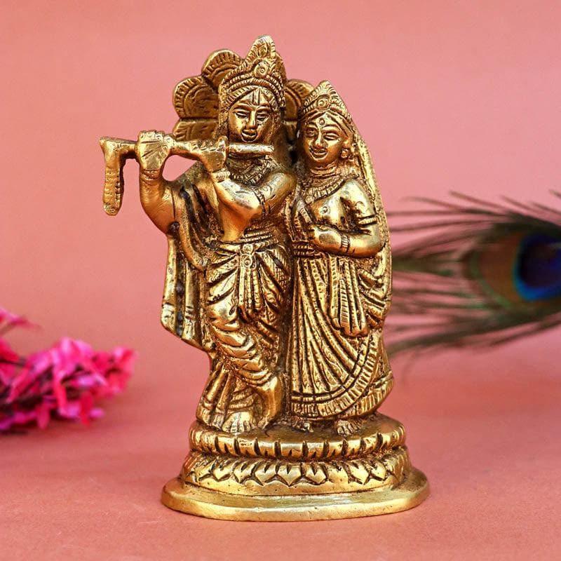 Buy Divine Brass Radha Krishna Idol Idols & Sets from Vaaree