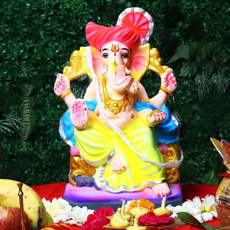 Buy Divine Clay Ganapati Idol Idols & Sets from Vaaree