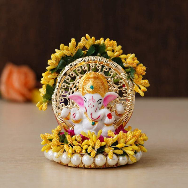 Buy Idols & Sets - Floral Decorated Ganesha idol at Vaaree online