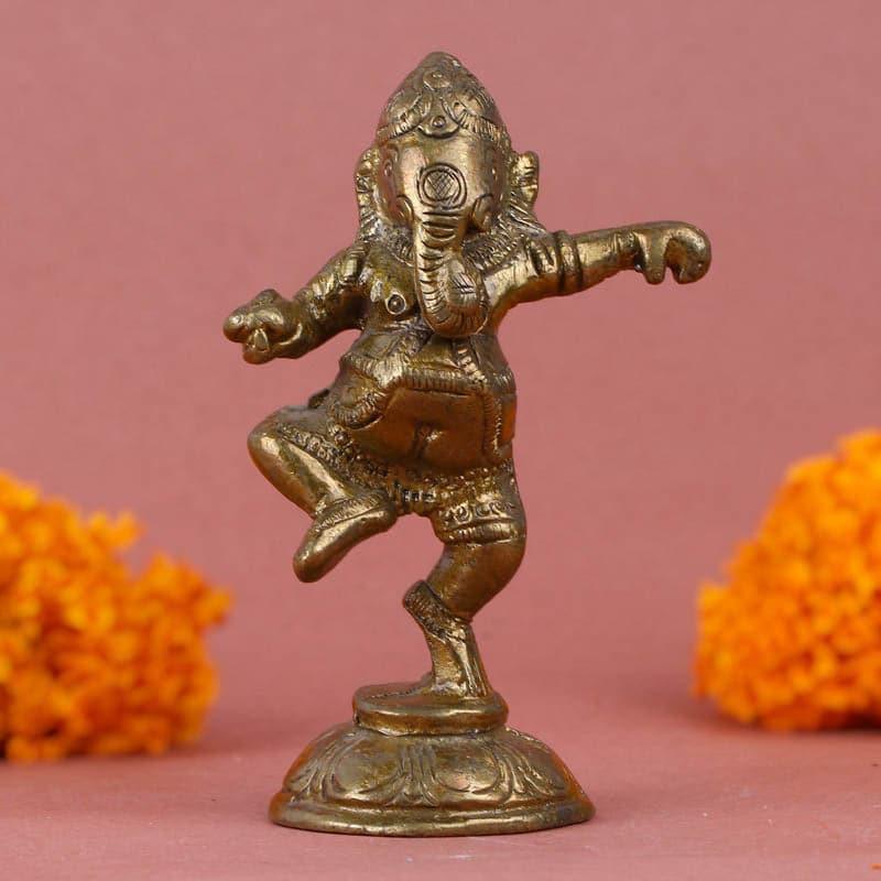 Buy Ganesha Dancing Brass Idol Idols & Sets from Vaaree