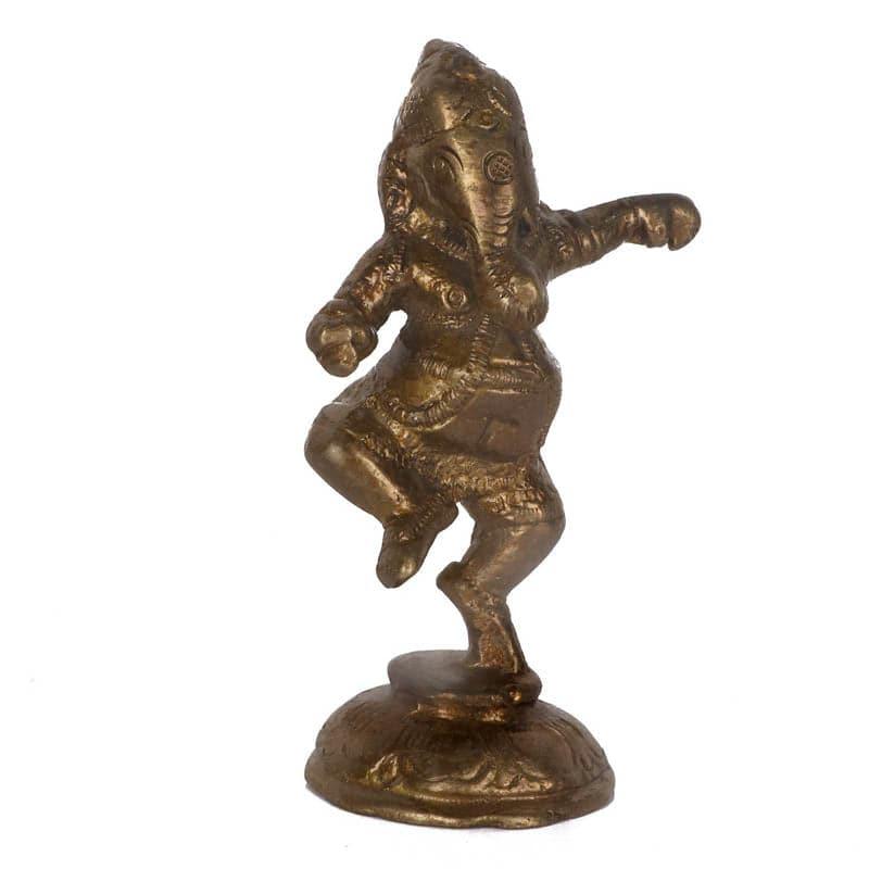 Buy Ganesha Dancing Brass Idol Idols & Sets from Vaaree