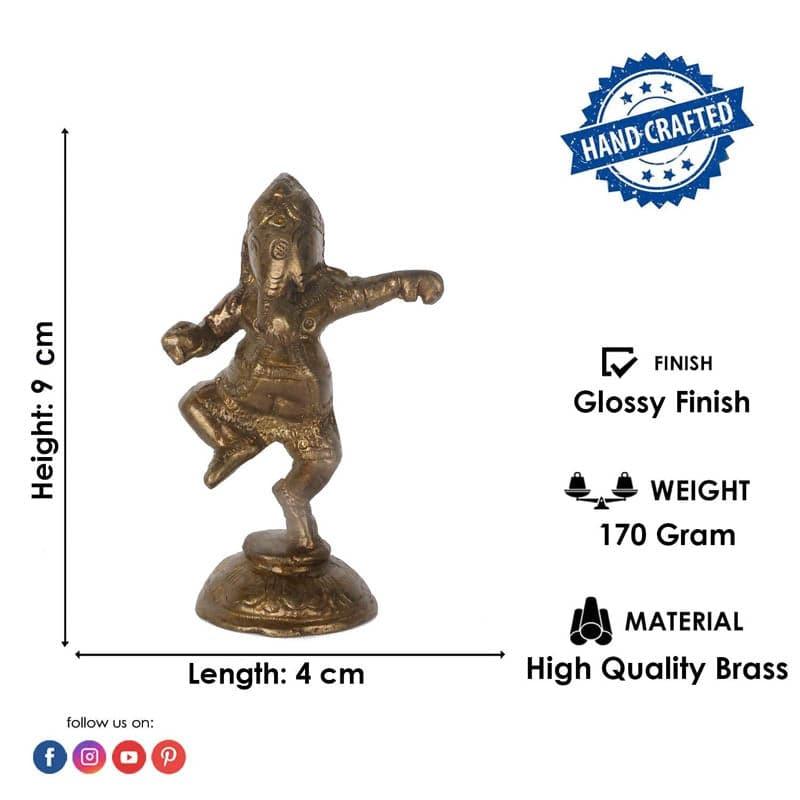 Buy Ganesha Dancing Brass Idol Idols & Sets from Vaaree