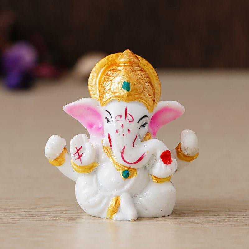 Buy Ganesha With Golden Mukut Idol Idols & Sets from Vaaree