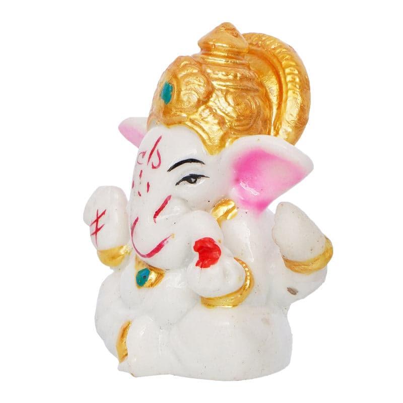 Buy Ganesha With Golden Mukut Idol Idols & Sets from Vaaree