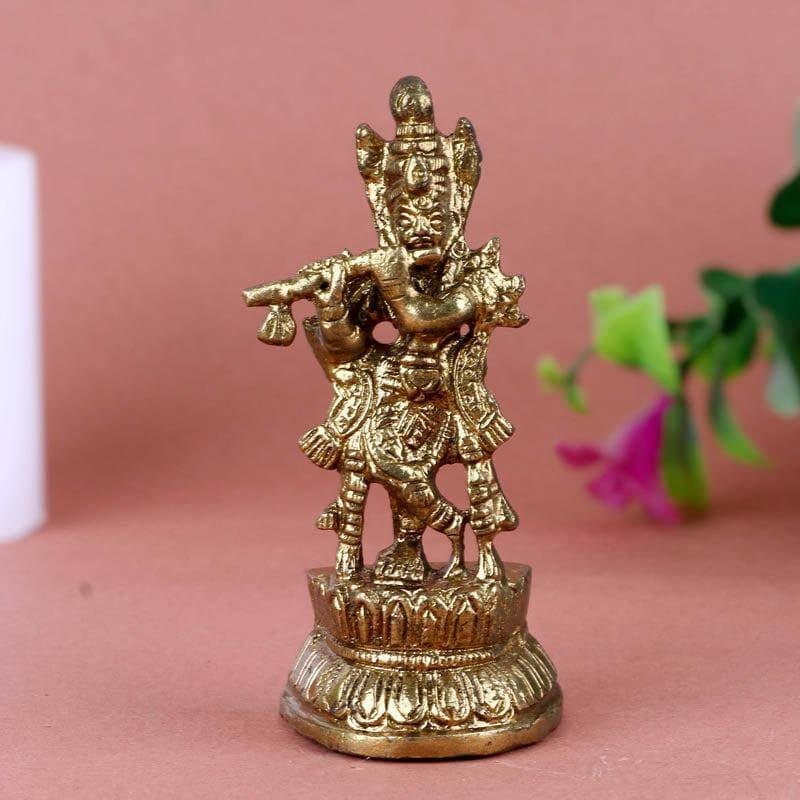 Buy Krishna With Flute Brass Idol Idols & Sets from Vaaree